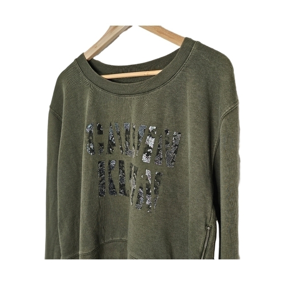 Calvin Klein sweatshirt crew neck khaki green knit top NWT Medium - Picture 4 of 12